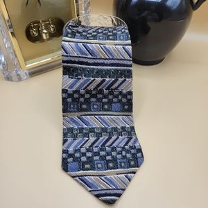 DON Loper Beverly Hills Men's Neck Tie Silk Gray Blue Black Made in USA